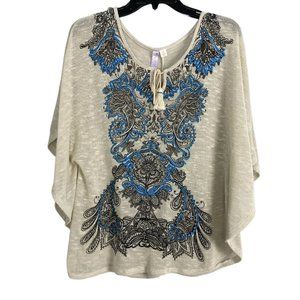 New with‎ tag Francescas Taupe Tan Alya Boho Blue Large $38